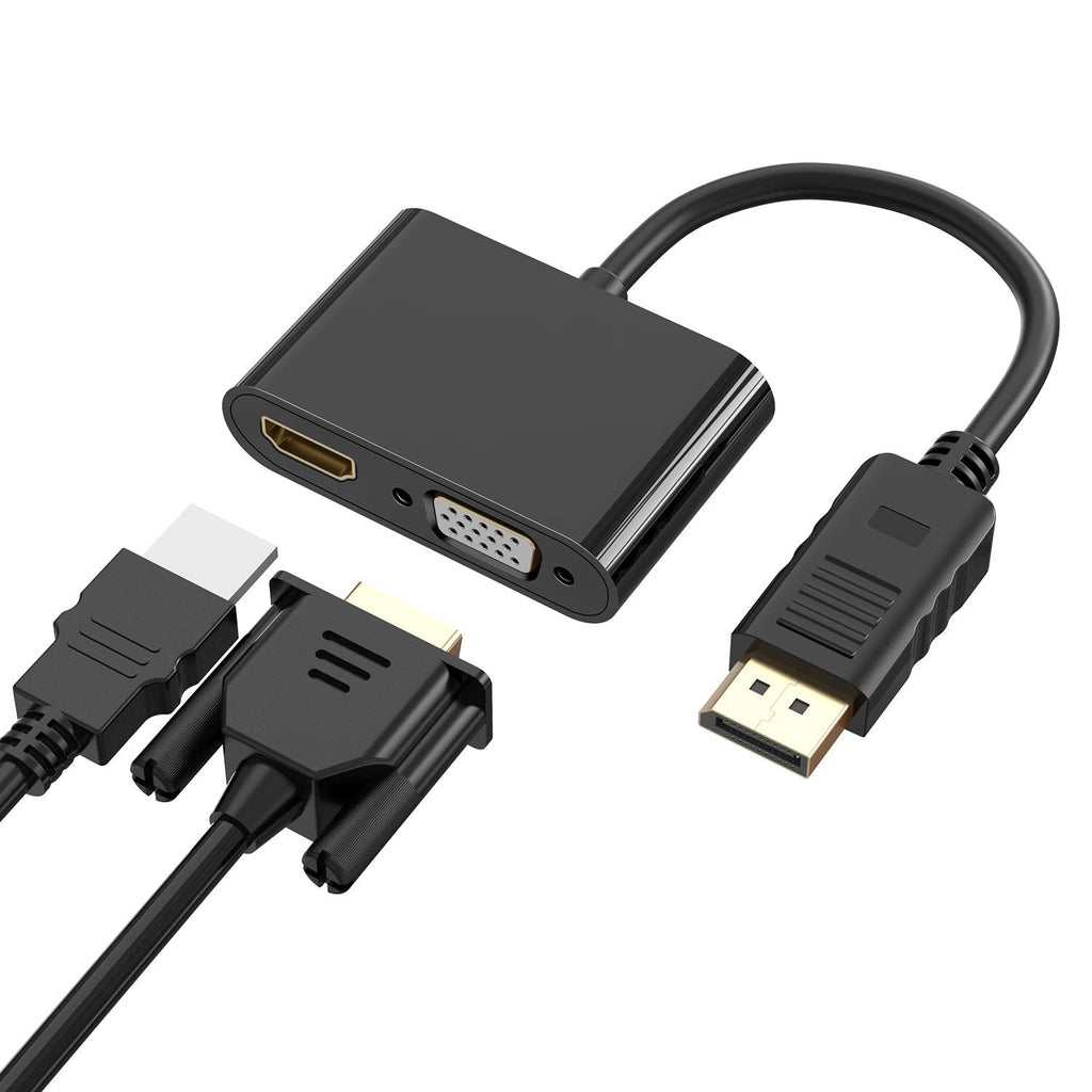  [AUSTRALIA] - DisplayPort to HDMI VGA Adapter, Chosure DP Display Port to VGA HDMI Splitter Converter Compatible with Lenovo, HP, DELL, GPU, AMD, NVIDIA and More
