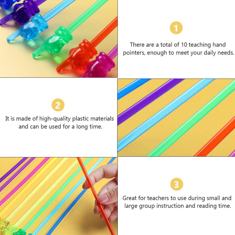  [AUSTRALIA] - NUOBESTY 10pcs Hand Pointers for Teachers Kids Toys Gesture Pointer Sticks Teacher Homeschool Classroom Helper Kisd Party Favors Gifts Mixed Color