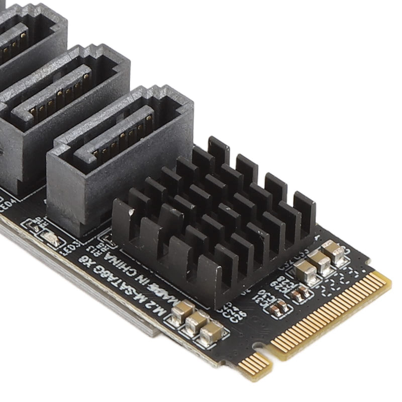  [AUSTRALIA] - Zyyini M.2 to SATA3.0 Expansion Card, 6Gbps High Speed Riser Card with ASM1166 Chip, Aluminum Alloy Heat Sink, Plug and Play, Smart Indicator