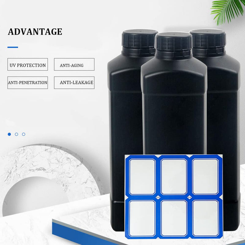  [AUSTRALIA] - 3x1L HDPE Darkroom Chemical Storage Bottles Square Liquid Container Bottle Anti Oxidation Storage Film Photo Developing Processing Equipment with Label,Black