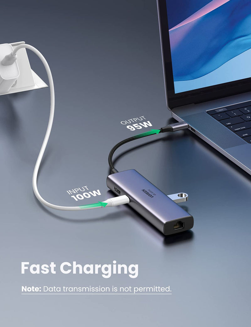  [AUSTRALIA] - UGREEN USB C Hub, 7 in 1 Multiport Adapter with 4K@60Hz HDMI, Gigabit Ethernet, 100W Power Delivery, SD/TF Card Reader, 2 USB 3.0 Ports, Docking Station Compatible for MacBook Pro Air M1 Dell XPS