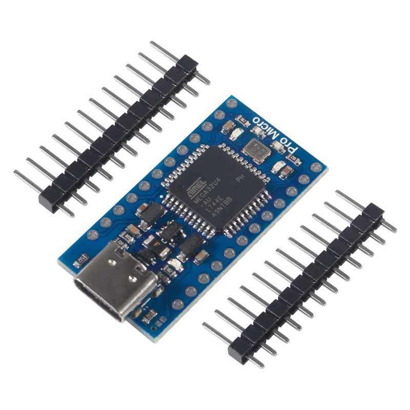  [AUSTRALIA] - 6pcs Pro Micro for Atmega32U4 5V 16MHz Bootloadered IDE Micro USB Pro Micro Development Board Microcontroller Compatible for Pro Micro Serial Connection with arduino Pin Header (Type-C USB) TYPE-C USB