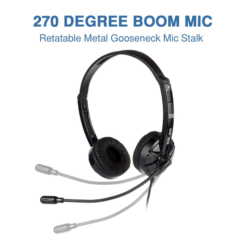  [AUSTRALIA] - USB Headset/3.5mm Computer Headset with Microphone Noise Cancelling, Comfort-fit Office Computer Headphone, On-Ear 3.5mm Jack Call Center Headset for Cellphone, for Webinar, Office, Classroom or Home