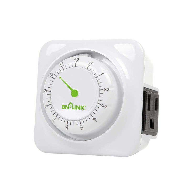  [AUSTRALIA] - BN-LINK 12 Hour Indoor Mechanical Accurate Countdown Timer, 3-Prong Grounded Outlet, 15 Minute Increments, Energy Saving for Kitchen, Phone Charger, Lamps, Holiday Decoration 1875W, 1/2 HP, ETL Listed