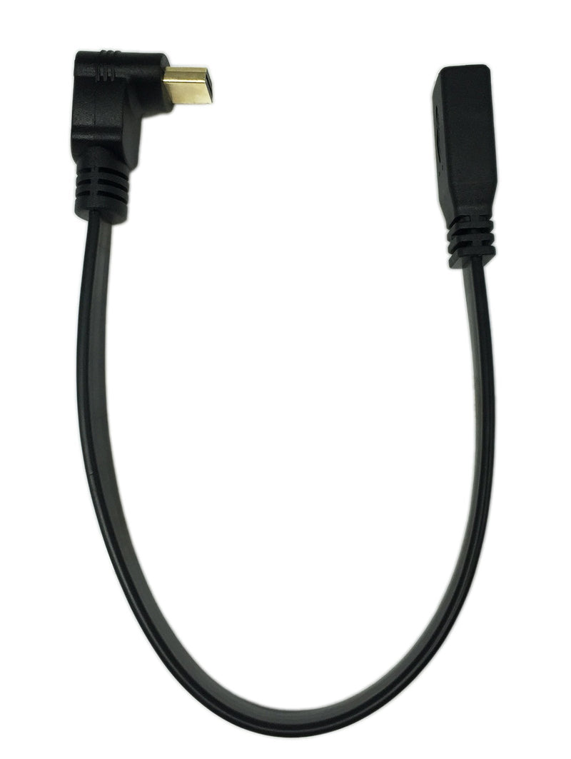 LEMENG 1FT Flat Slim High Speed HDMI Extension Cable A Female to 90 Degree Up Angle A Male Cable - LeoForward Australia