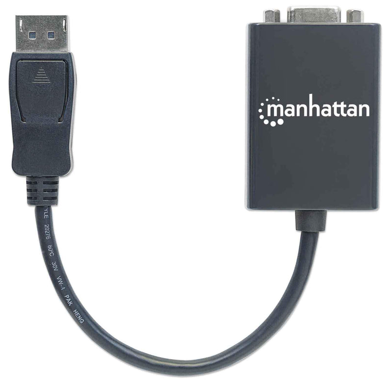 Manhattan DisplayPort to VGA converter cable, DisplayPort male to VGA HD15 female adapter, 6 inch, active, black - LeoForward Australia