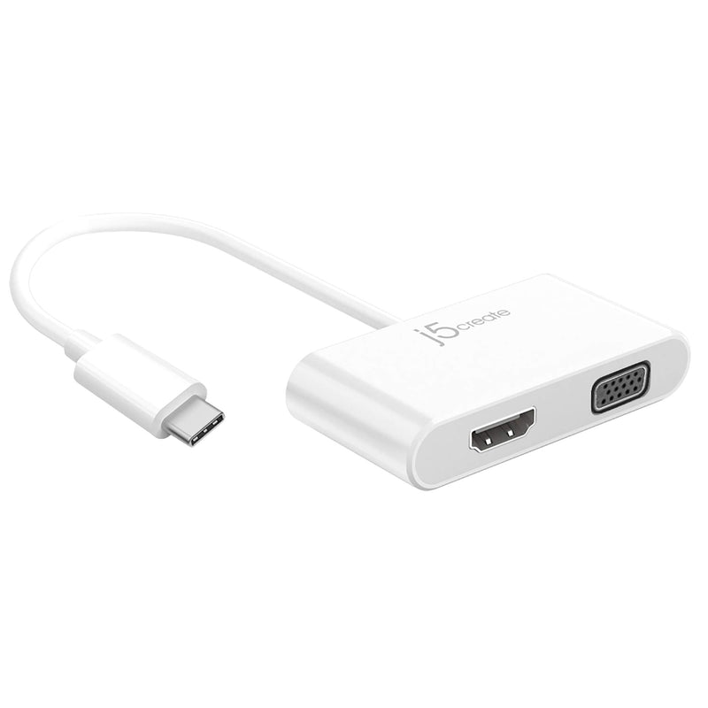  [AUSTRALIA] - j5create USB-C to HDMI and VGA Adapter Converter - Support 4K UHD 60Hz, Mirror and Extended Mode - Compatible with iPad Pro, MacBook Thunderbolt 3 Ports, Surface Laptop and Other Type-C Devices
