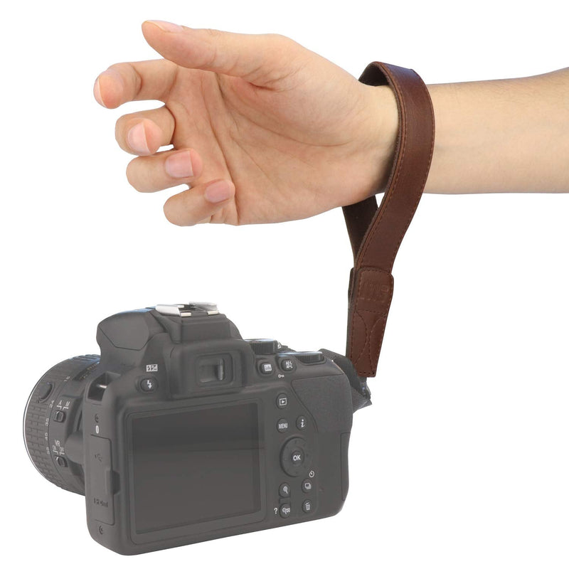  [AUSTRALIA] - MegaGear MG1411 SLR, DSLR Leather Wrist Strap, Dark Brown