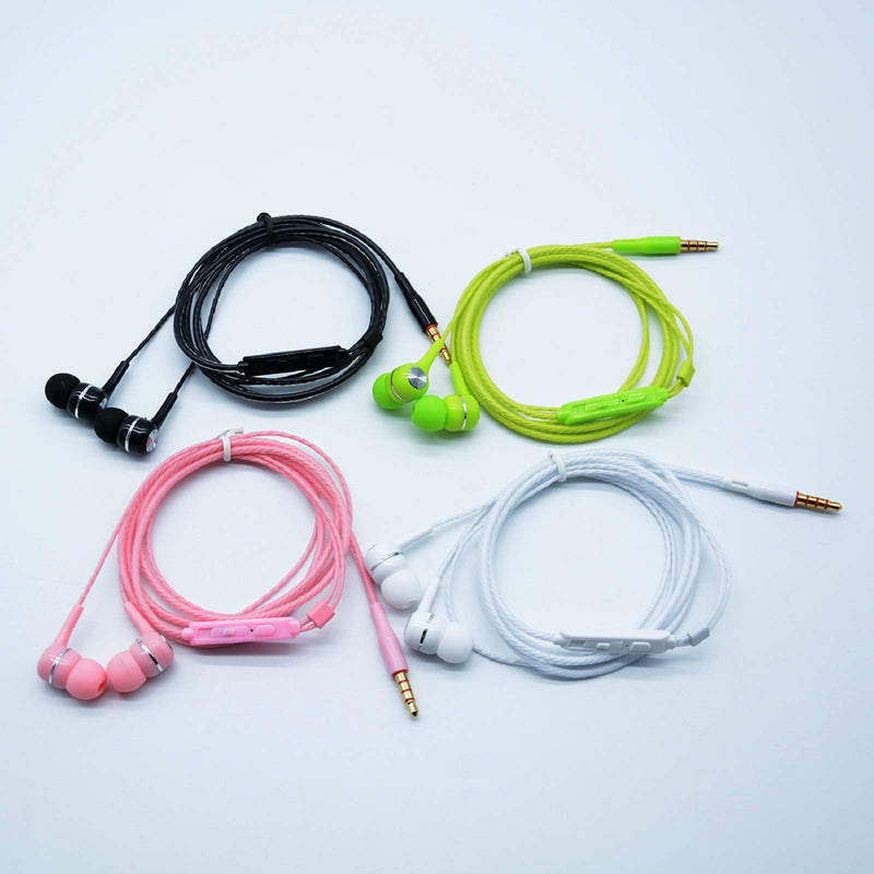 A12 Headphones Earphones Earbuds Earphones, Noise Islating, High Definition, Fits All 3.5mm InterfaceStereo for Samsung, iPhone,iPad, iPod and Mp3 Players(Black+White+Pink+Green 4pairs) Black+White+Pink+Green 4pairs - LeoForward Australia