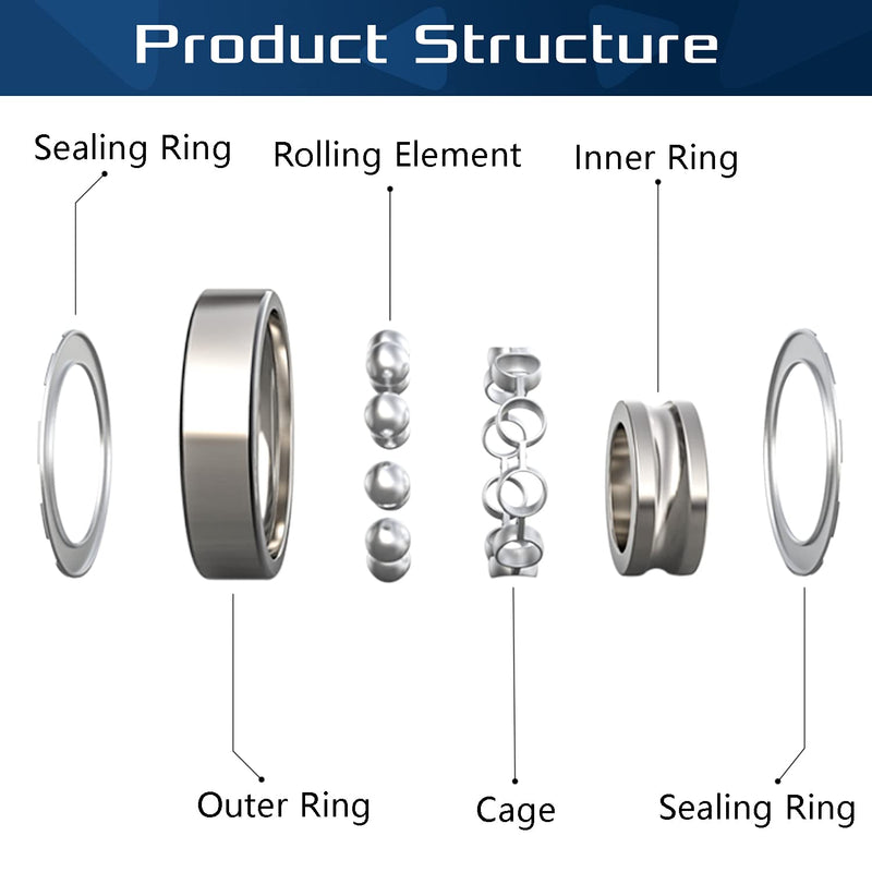  [AUSTRALIA] - 10 Pack Flanged Ball Bearings 5/8" x 1-3/8" x 1/2", Pre Lubricated, for Lawn Mower, Wheelbarrows, Carts & Hand Trucks Wheel Hub, Replacement for JD AM118315, AM35443, Stens 215-038, 215-061 Etc ID 5/8" x OD 1-3/8"