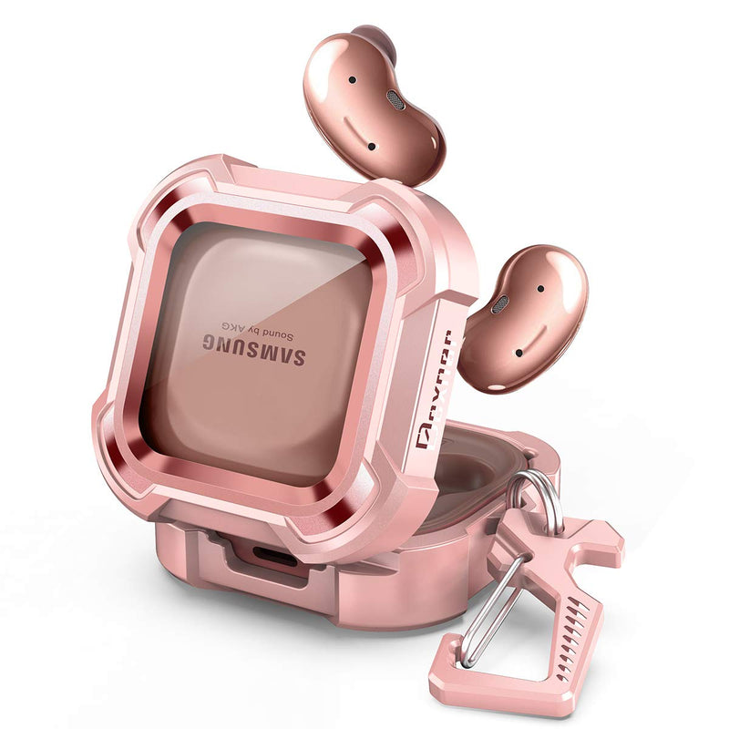  [AUSTRALIA] - Dexnor Compatible with Samsung Galaxy Buds 2 Pro Case(2022)/Galaxy Buds 2 Case(2021)/ Galaxy Buds Live Case(2020)/ Galaxy Buds Pro Case(2021) Clear Hard PC & Silicone 360 Full Body Case- Pink