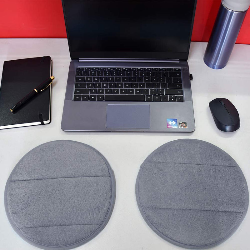 2Pcs Portable Round Computer Wrist Elbow Rest Pad, AUHOKY Upgraded Thickened Cotton Keyboard Elbow Pad, Premium Arm Support Mat for Office Table Desktop Working Gaming-Less Strain (9.8 Inch) (Gray) Gray - LeoForward Australia