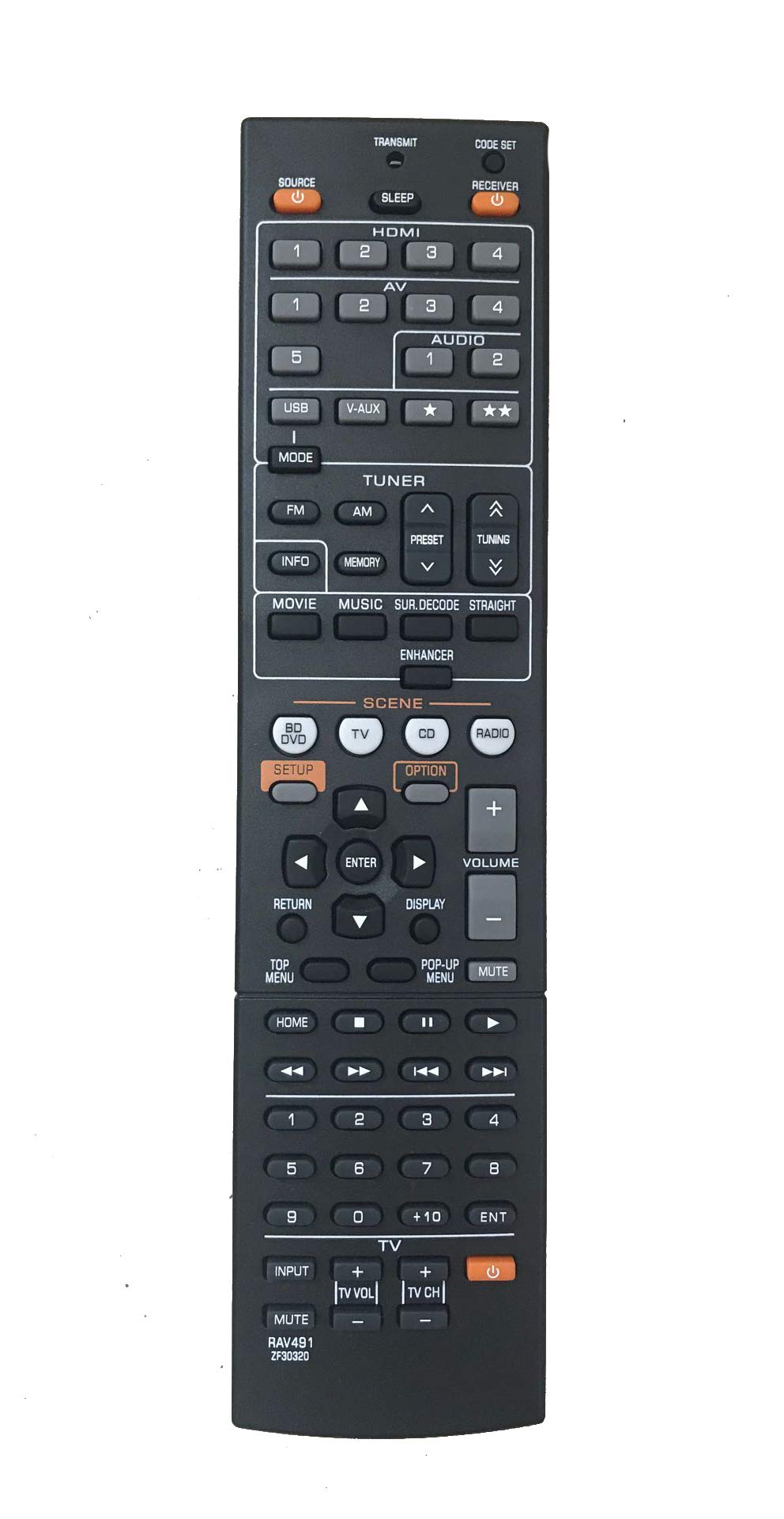  [AUSTRALIA] - Replacement Remote Control RAV491 ZF30320 for Yamaha RX-465BL YHT-494BL RX-V565BL YHT-397BL YHT-493BL RXV765 AV Receiver