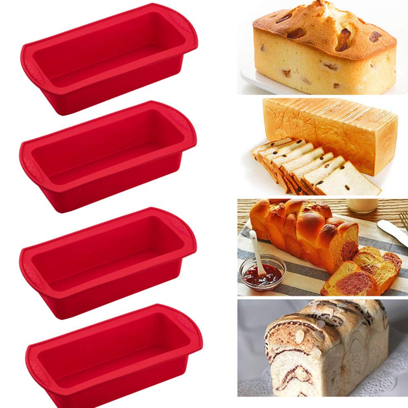  [AUSTRALIA] - 2 pack Silicone Bread and Loaf Pans - Non-Stick Silicone Baking Mold for Homemade Breads, Cakes, Meatloaf -Red