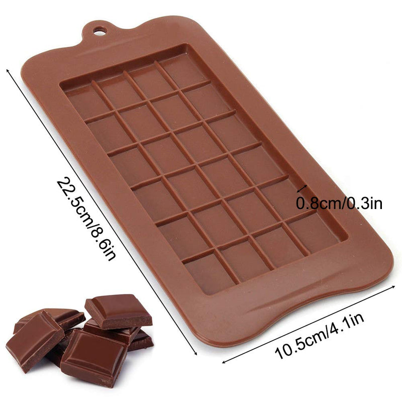  [AUSTRALIA] - 4 Pcs Silicone Chocolate Molds, Non-Stick Break-Apart Protein and Energy Bar, Ice Cube Tray Candy Mold Kitchen Baking Mould
