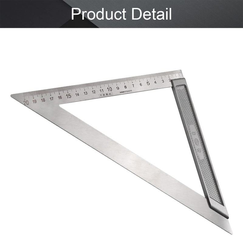  [AUSTRALIA] - Utoolmart 200mm Triangle Square Ruler Stainless Steel Right Angle Woodworking Tool Measurement 1Pcs