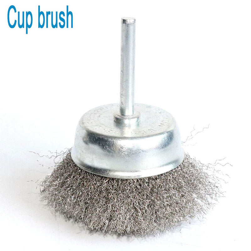  [AUSTRALIA] - FPPO Stainless Steel Wire Wheel Brush & Crimped Cup Brush Kit for Drill,Fine Wire Diameter 0.0059 Inch,for Rotary Tool with 1/4-Inch Shank,Removal of Rust,deburring,paint (7pcs)