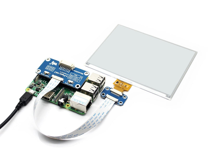  [AUSTRALIA] - Waveshare 5.83inch E-Paper E-Ink Display HAT for Raspberry Pi 648×480 Pixels Black/White Dual-Color with SPI Interface 5.83inch e-Paper HAT