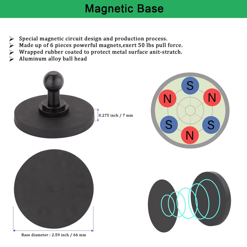  [AUSTRALIA] - Mippko Magnetic Tablet Holder for Vehicle / Cabinet / Fridges / Metal Shelf / Whiteboard,360°Rotation Clamp Strong Magnetic Base Attracts Metal Surface, Compatible with 5~13 inch iPad iPhone Devices