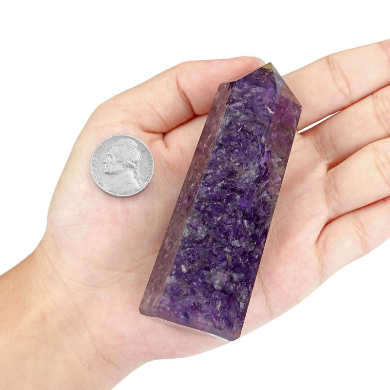  [AUSTRALIA] - Jovivi Healing Crystal Wands Amethyst Healing Stones 6 Faceted Reiki Chakra Stones Meditation Therapy Home Decor 3.5"-3.7"