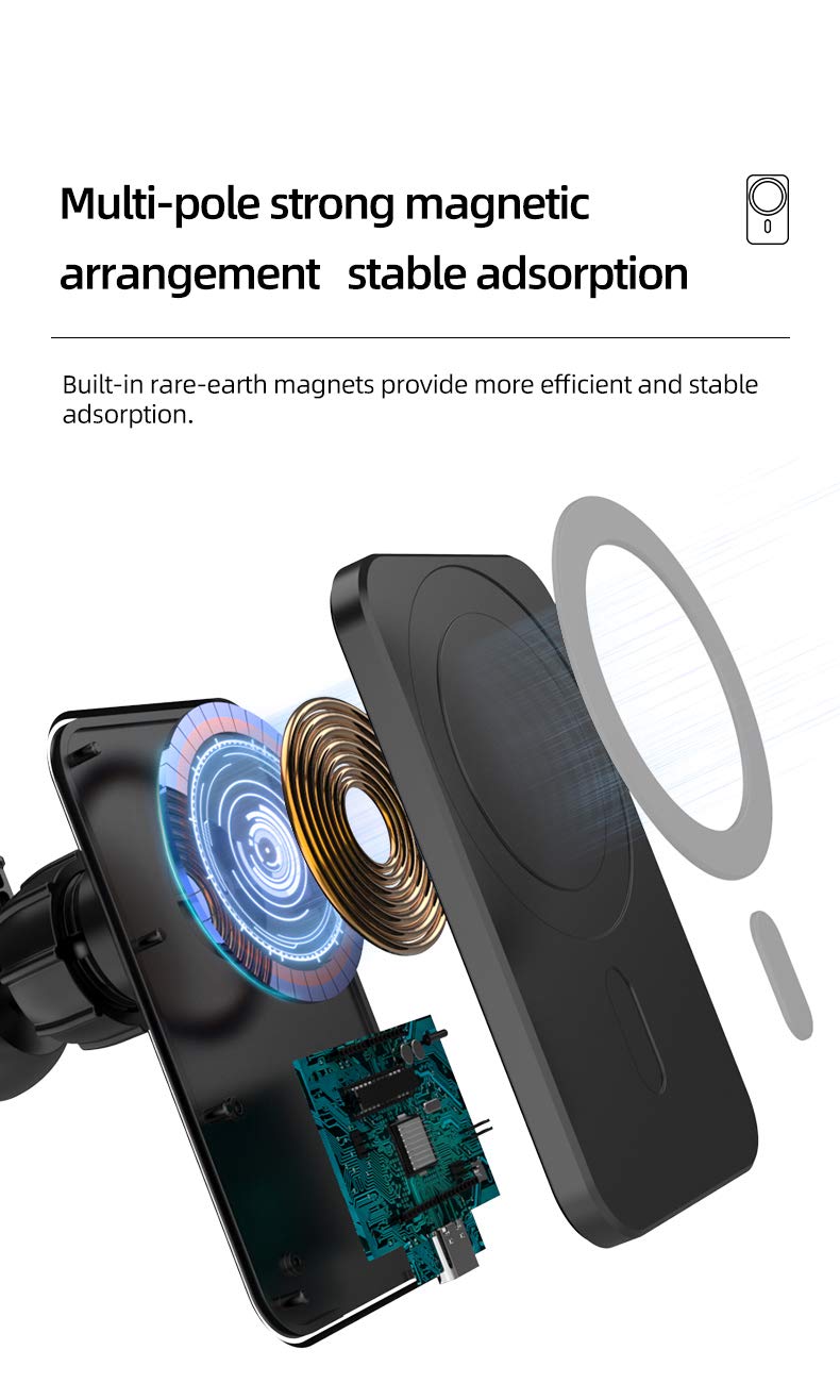  [AUSTRALIA] - Mag-Safe car charger 15W - magnetic wireless car mount for air vent - iPhone 12/13 - 12/13 mini- 12/13 pro - 12/13 pro max