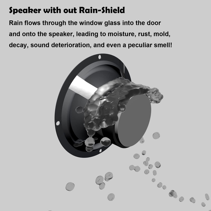  [AUSTRALIA] - 4 Pack Rain Shield for Car Speaker 6.5in Speaker Rubber Silicone Soft Car Audio Modification Waterproof Cover Sealing Shockproof Soundproof Rainproof Cover Gasket (for 6.5in Speaker, Black) for 6.5in Speaker