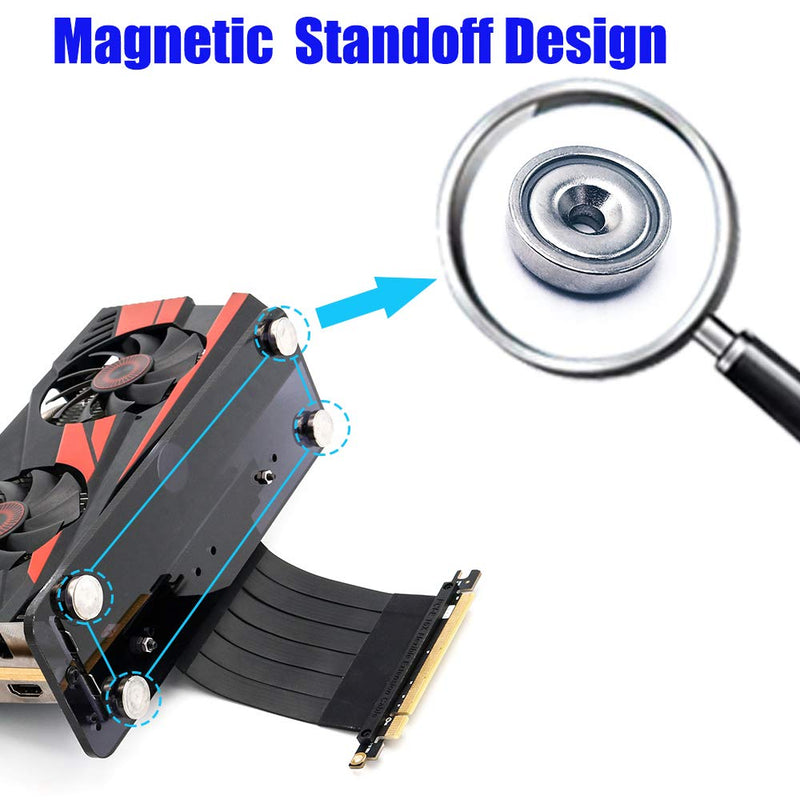  [AUSTRALIA] - PCI- E 3.0 16X Graphics Card Vertical Kickstand/Base Magnetic Standoff DIY ATX case Computer Graphics Card Holder(Black with Extension Cord)