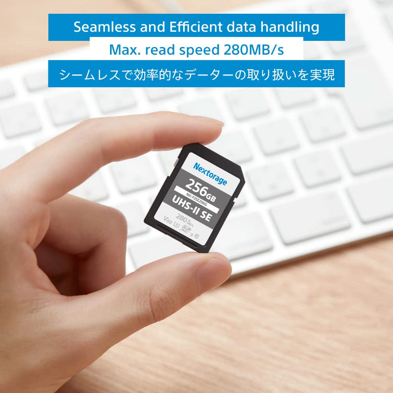  [AUSTRALIA] - Nextorage UHS-II SD Card SE 128GB max Read Speed 280MB/s V60 (SDXC UHS2 Memory Card NX-F2SE) 128B