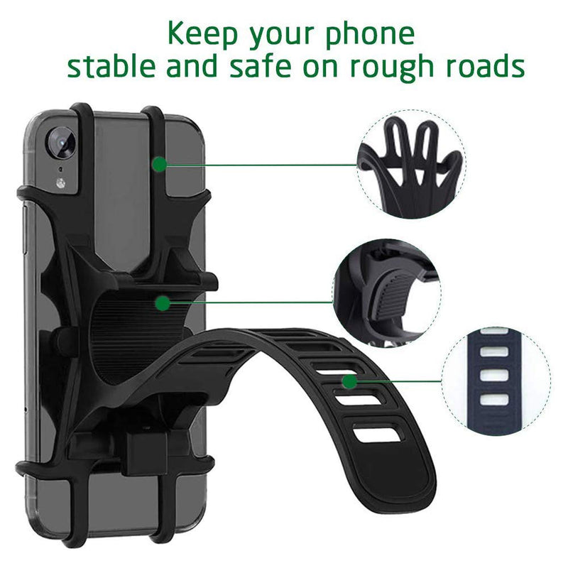  [AUSTRALIA] - Ztent Bike Phone Mount, 360°Rotation Silicone Bicycle Cell Phone Holder Universal Handlebar Mount, Cycling Accessories Compatible for iPhone X 8 7 6 Plus Galaxy S10+ S10 S10e S9 S8, 4.0"-6.5" Phones