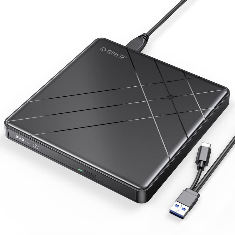  [AUSTRALIA] - ORICO External CD Drive for Laptop USB 3.0 Type-C Portable CD/DVD Optical Drive Writer Burner for Mac MacBook Pro/Air, iMac, Windows 11/10 Laptop Desktop -ORU3-01 Model A