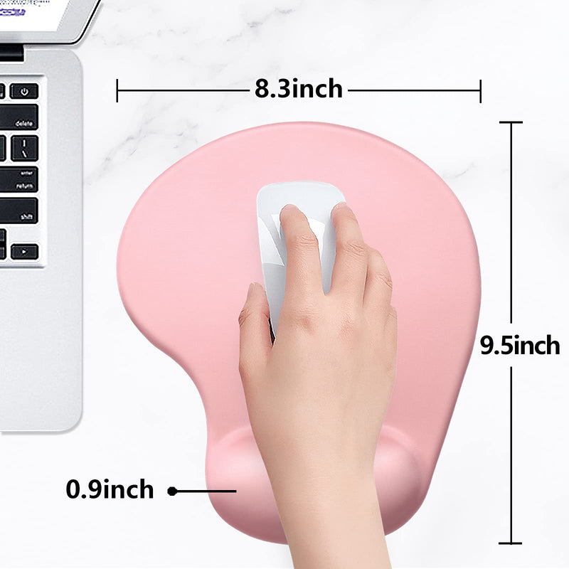  [AUSTRALIA] - Hsurbtra Ergonomic Mouse Pad with Wrist Rest Support, Gel Mouse Pads with Non-Slip PU Base, Pain Relief Memory Foam Mousepad for Laptop PC, Cute Office Supplies Desk Decro Accessories Warm Pink