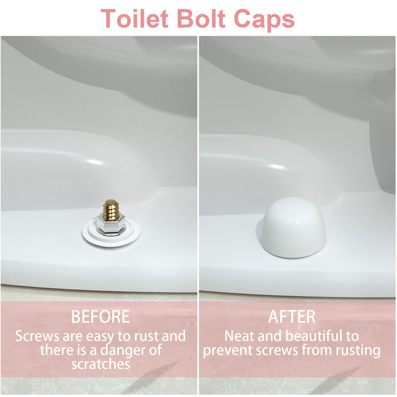  [AUSTRALIA] - PAGOW 8 Pack Toilet Bolt Caps Decorative, White Plastic Toilet Caps for Bottom of Toilet, Height 0.84" Push-On Toilet Bowl Bolt Caps Covers for Home Office Height 0.84"