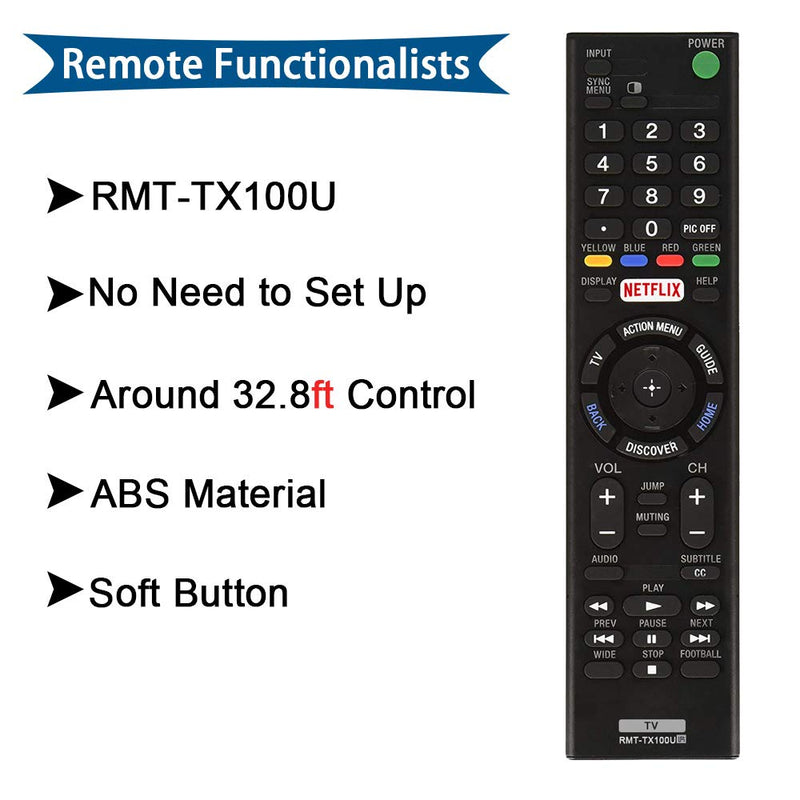 AZMKIMI RMT-TX100U Remote Compatible with Sony Bravia RMTTX100U TV Remote Control, if Applicable XBR75X850C XBR-55X855C KDL-50W800C KDL-50W800380 KDL-50W800BUN1 with Netflix - LeoForward Australia