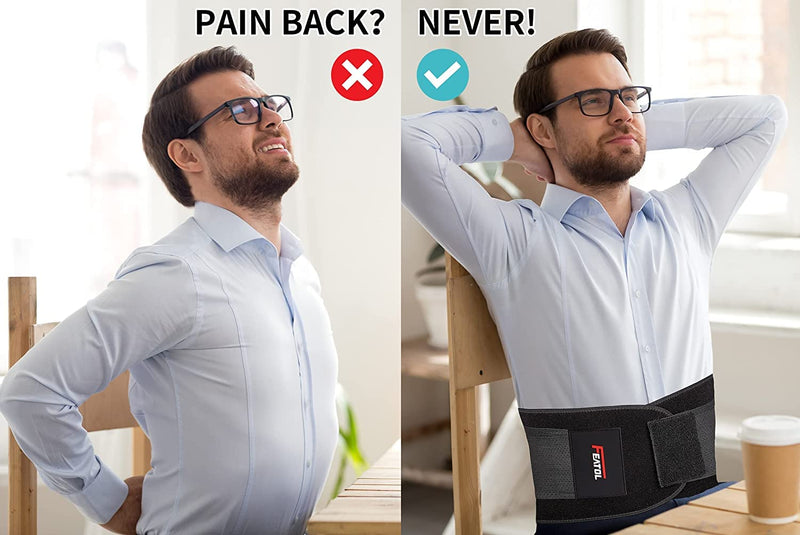  [AUSTRALIA] - FEATOL Back Brace for Lower Back Pain, Back Support Belt for Women & Men, Breathable Lower Back Brace with Lumbar Pad, Lower Back Pain Relief for Herniated Disc, Sciatica, Scoliosis S/M (Waist Size:24.4''-30'') Black Small/Medium (Pack of 1)
