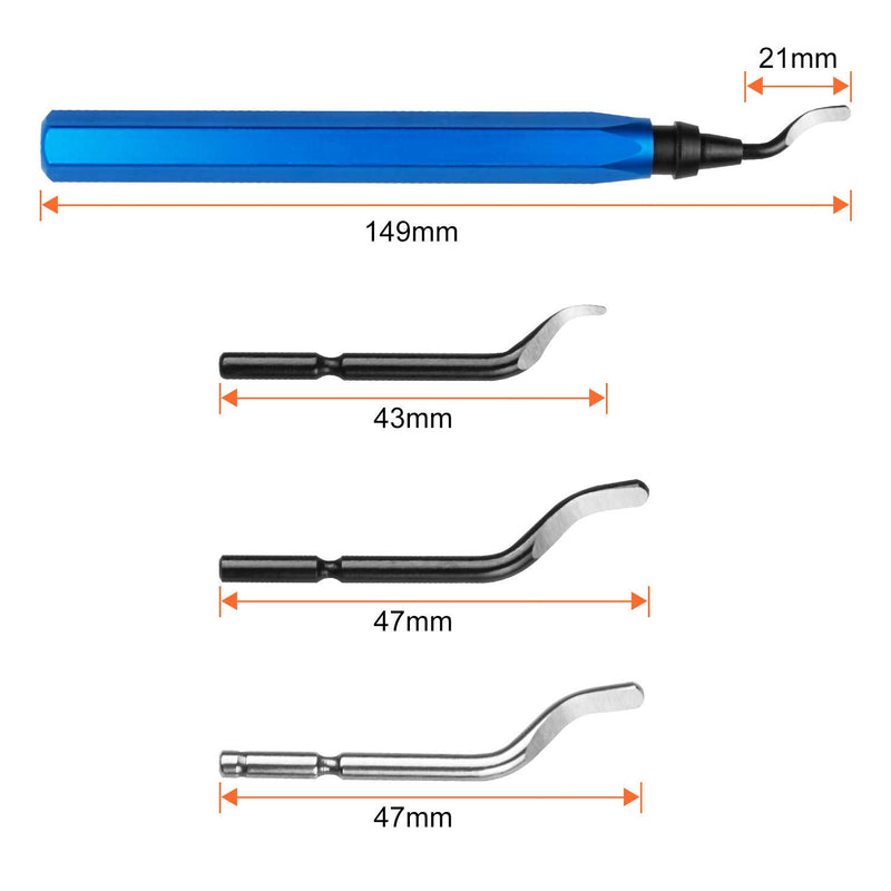 CBTONE 30pcs Metal Deburring Tool Kit, HSS Deburr Blades Set with a Swivel Handle, Rotary Deburring Cutters for Wood, Plastic, Fiberboard, Aluminum, Copper and Steel - LeoForward Australia