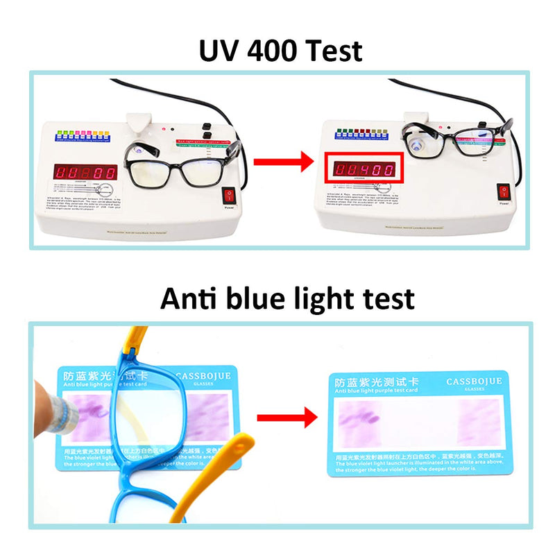 Kids Blue Light Blocking Glasses Anti Blue Ray Eyeglasses, Anti- Eyestrain Headache and UV Glare, Protect Eyesight Pink + Grey Yellow - LeoForward Australia