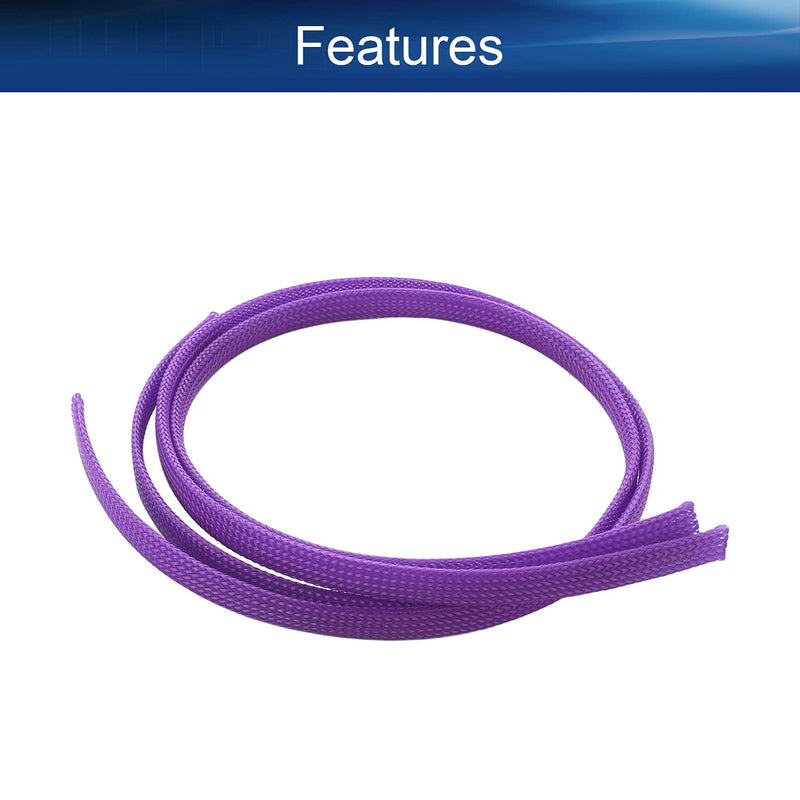  [AUSTRALIA] - Bettomshin 1Pcs Cable Management Sleeve, 0.5x8mm/0.02x0.31(LxW) 1.8Ft PET Purple Cord Protector, Wire Loom Tube Insulated Split Sleeving for USB Cable Power Cord Organizer Video Cable Hider
