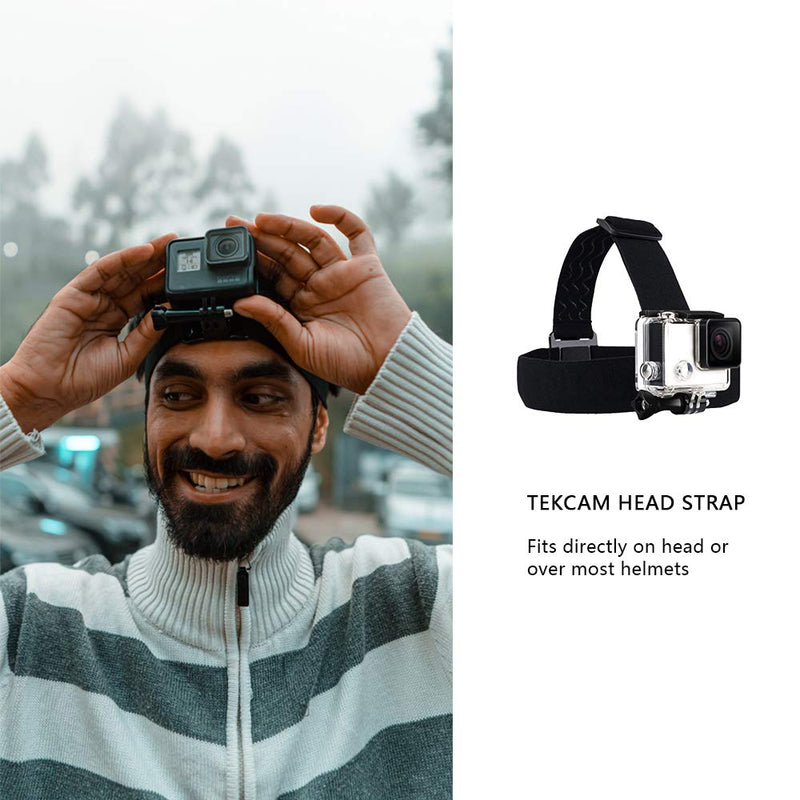  [AUSTRALIA] - TEKCAM Action Camera Chest Mount Head Strap Suction Cup Floating Hand Grip 4K Action Camera Accessory Compatible with AKASO EK7000/Brave 4/V50 Elite/Dragon Touch/Vemont/Gopro Hero 9 8 7 and More