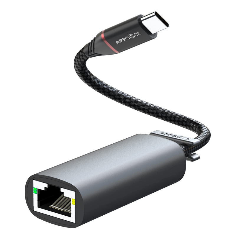  [AUSTRALIA] - USB C to Ethernet Adapter, Thunderbolt 3 to Gigabit Ethernet Cable, APPS2Car Type C RJ45 LAN Network Adapter, Compatible with MacBook Pro, MacBook, MacBook Air, Surface Book Pro, ThinkBook/iPad, etc.