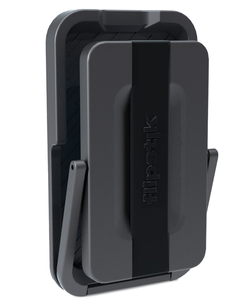  [AUSTRALIA] - Flipstik Pro – Sticks to Any Flat Surface Like Walls or Mirrors – Hands Free Selfies – Videos – car Mount – Tripod – Phone Stand – Kickstand – Finger Grip Loop for Secure Hold (Black) Black