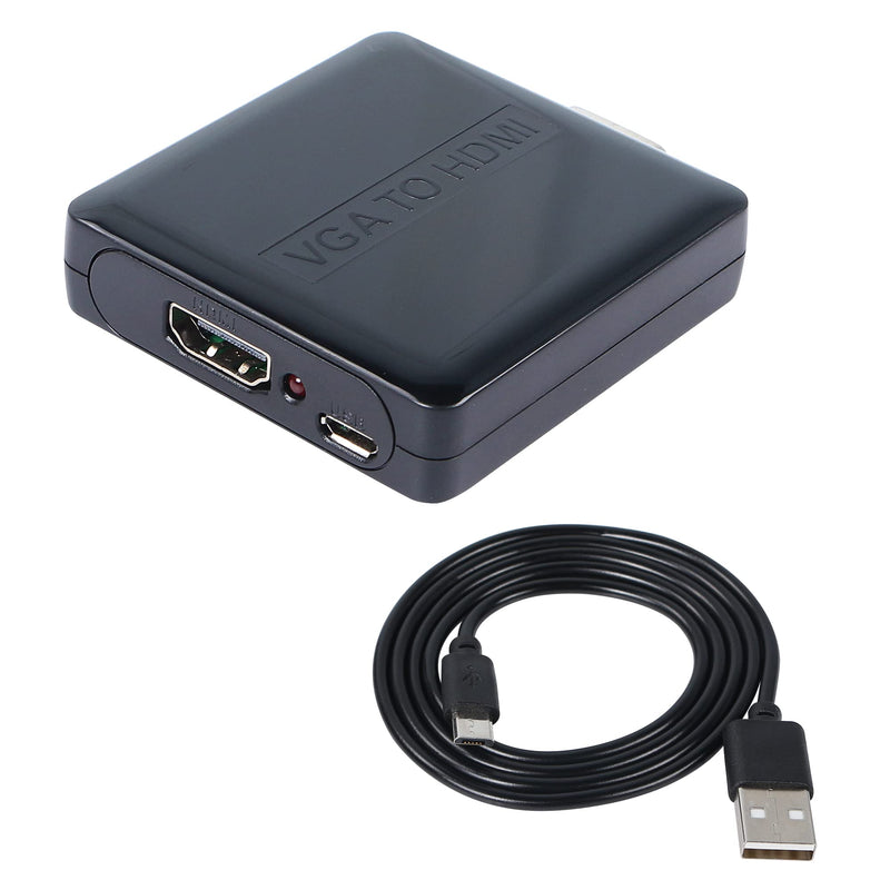  [AUSTRALIA] - SinLoon VGA to HDMI, Mini VGA+R/L to HDMI Converter Audio Video Adapter Box with USB Cable,1920x1200,for PC Laptop Dispaly Projector（VGA to HDMI）