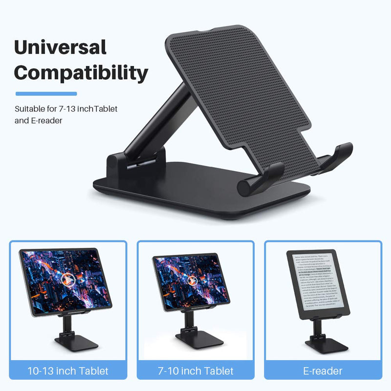  [AUSTRALIA] - Anozer Foldable & Adjustable Tablet Stand, Compact Extendable iPad Stand for Desk, Desktop Tablet Holder Compatible with Phones, iPad Pro/Air/Mini, Samsung Galaxy Tabs, Surface Pro, Kindle(7-13“)