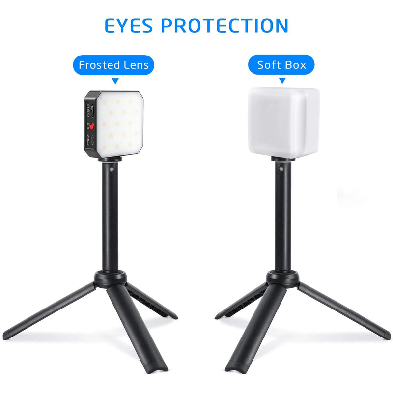  [AUSTRALIA] - Pixel GOs Zoom Light | 2000mAh Battery Light for Video Conferencing with Tripod | Video Call Light with White Diffuser | Palm-Sized LED Computer Light with OLED Screen GOs with Stand