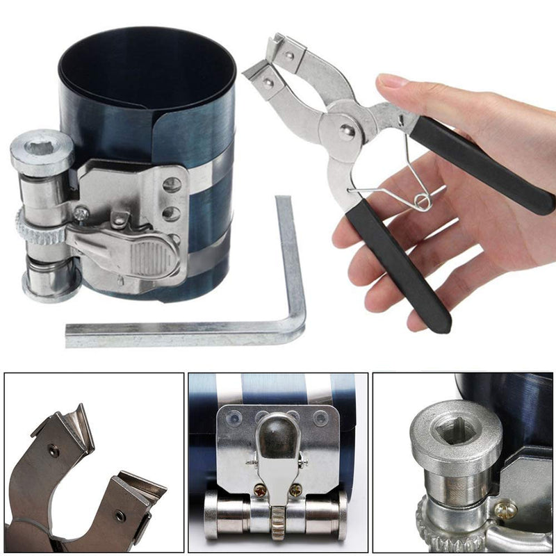  [AUSTRALIA] - Car Engine Piston Ring Installer Removal Kit Compressor Tool & Adjustable Piston Installer Plier