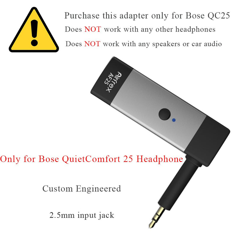 Airfrex Wireless Bluetooth Receiver Adapter for Bose QuietComfort 25 (QC25) Headphones, Bose QC25 (QuietComfort 25) Replacement Cable/Cord Adapter - LeoForward Australia