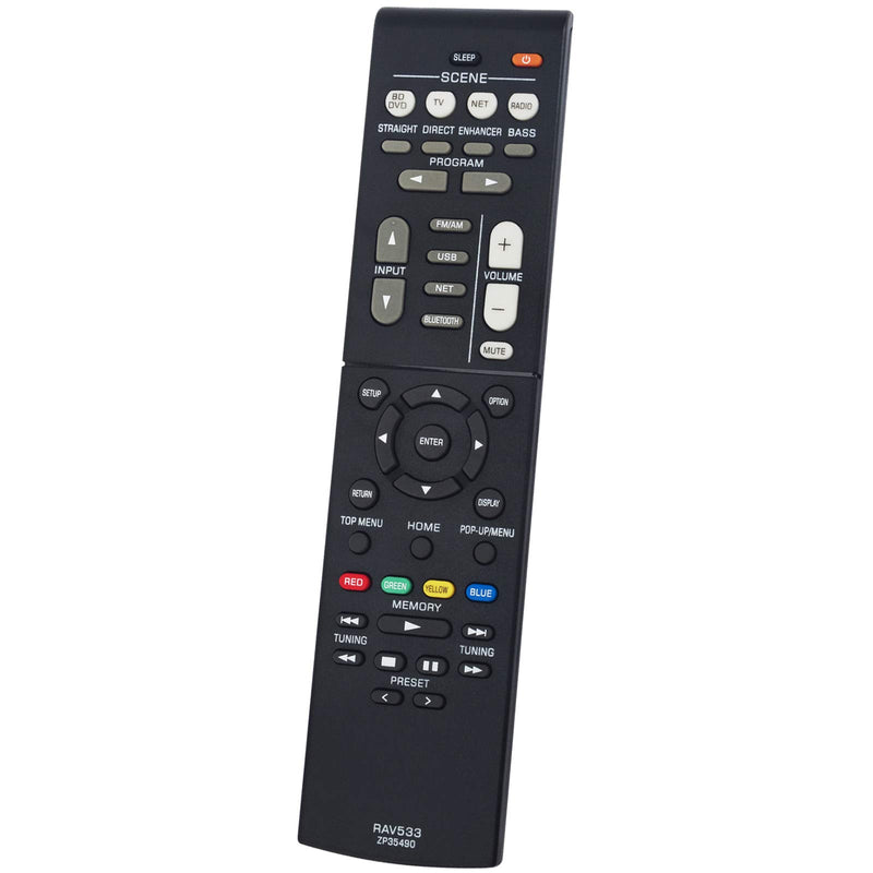 RAV533 ZP35490 Replacement Remote fit for Yamaha AV Receiver RX-V479 RX-V579 RX-V579 HTR-4068 TSR-5790 TSR-5790BL HTR-3068 RX-V479BL RX-V579BL YHT-5920UBL YHT-5920 RX-V481 RX-V481D RX-V483 YHT-5950U - LeoForward Australia