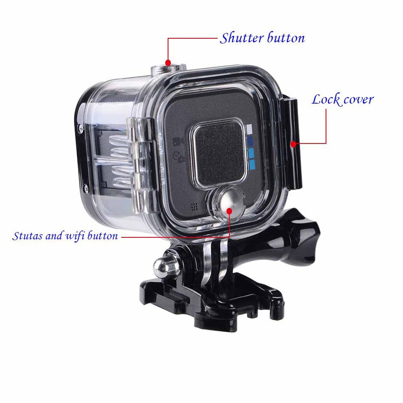 [AUSTRALIA] - Suptig Replacement Waterproof Case Protective Housing for GoPro Session Hero 4session, 5session Outside Sport Camera for Underwater Use - Water Resistant up to 196ft (60m)