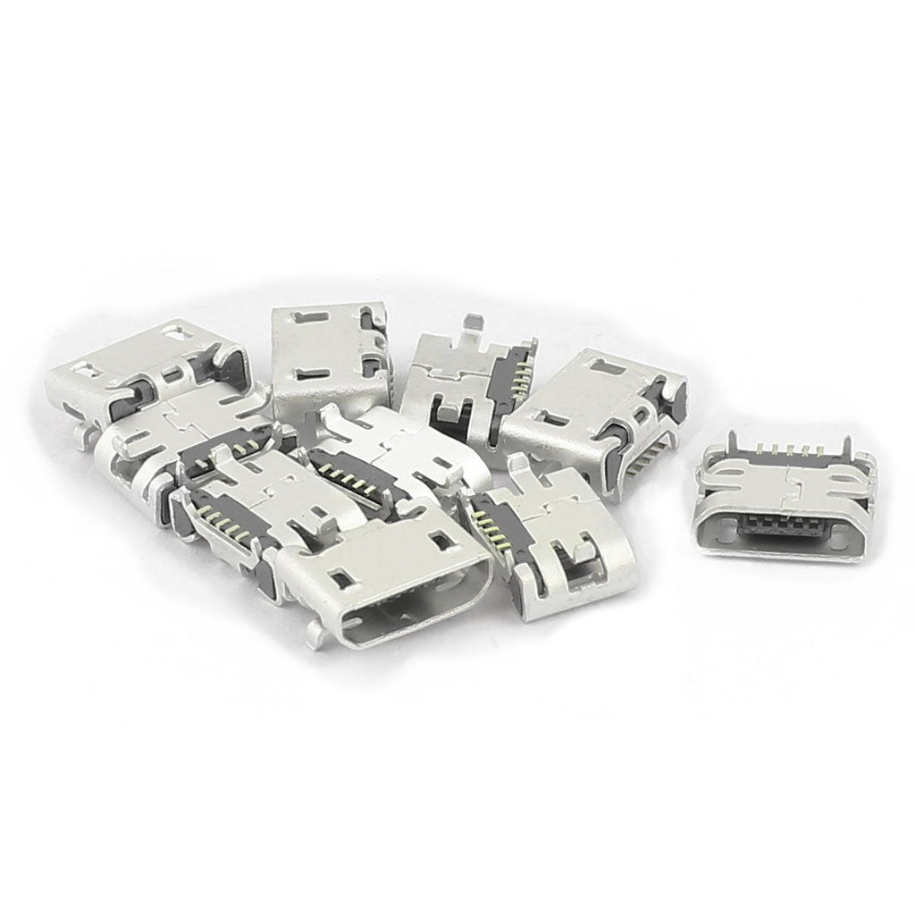  [AUSTRALIA] - uxcell 10Pcs Type B Micro USB 5 Pin Female Jack Port Socket Connector Adapter for Phone