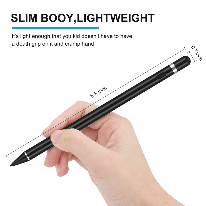 Rechargeable Active Stylus Pens for Touch Screens, Digital Stylish Pen Pencil Compatible with iPhone iPad (Black) Black - LeoForward Australia