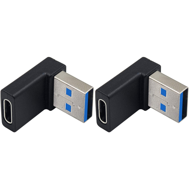  [AUSTRALIA] - Poyiccot USB C Female to USB 3.0 Male Adapter, 2Pack USB C to USB Adapter, 90 Degree USB A to USB C Adapter, Type C to USB A Cable Connector Adapter for Laptops, Power Banks, Chargers